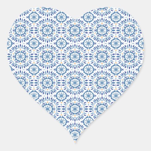 Greek Summer Sea Heart Sticker
