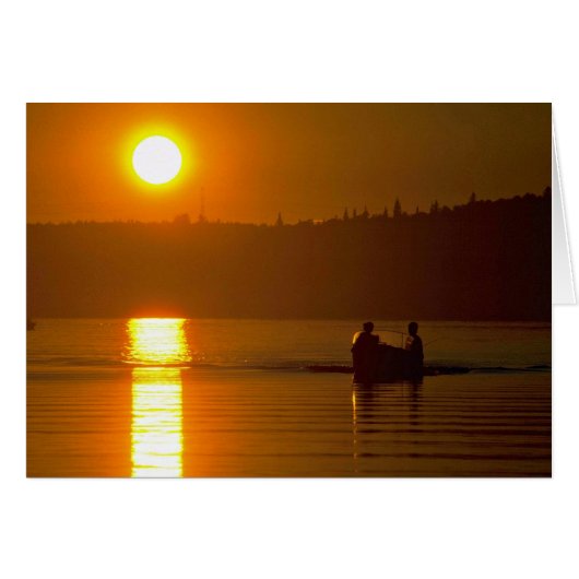 Greek Sunset Over Sea Cards (Front Horizontal)