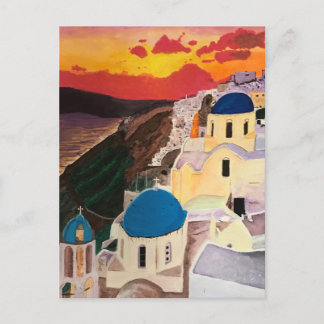Greek sunset postcard