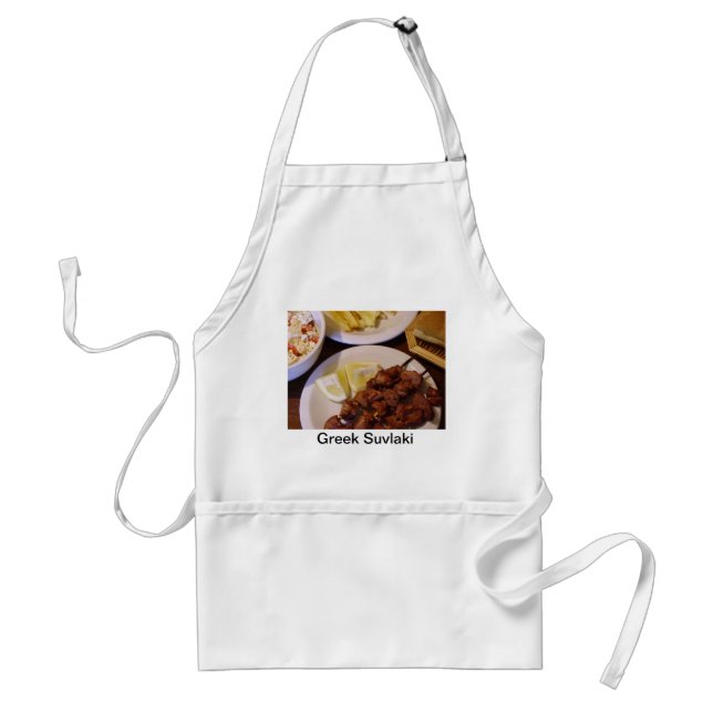 Greek Suvlaki - Pork Shish Kabobs Adult Apron (Front)