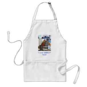greek tavern on Santorini, Greece Adult Apron