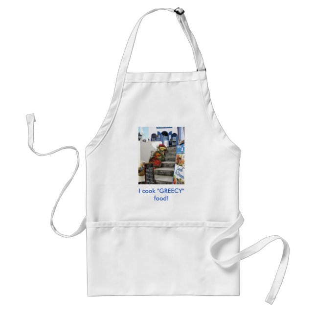 greek tavern on Santorini, Greece Adult Apron (Front)