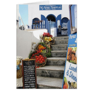 greek tavern on Santorini, Greece Cards