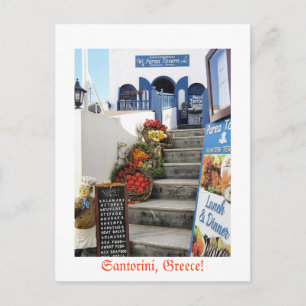 greek tavern on Santorini, Greece Postcard