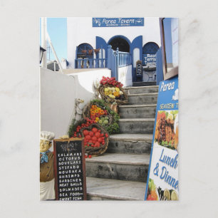 greek tavern on Santorini, Greece Postcard