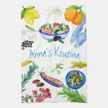 Greek Taverna Kitchen Towel