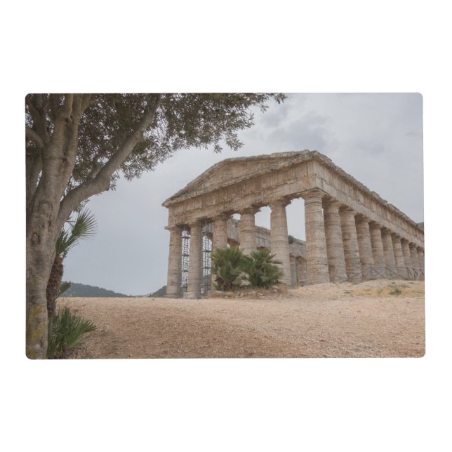 Greek temple at Segesta, Sicily Placemat (Back)