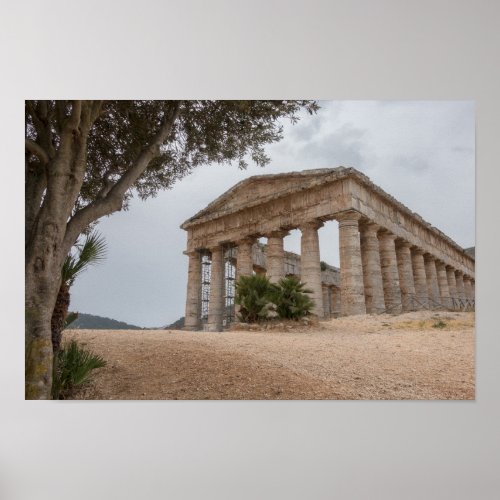 Greek temple at Segesta Sicily Poster