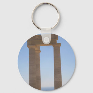 Greek Temple Button Key Ring