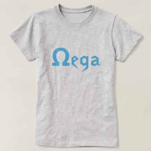 Greek text Ωega the last letter in Greek alphabet T_Shirt