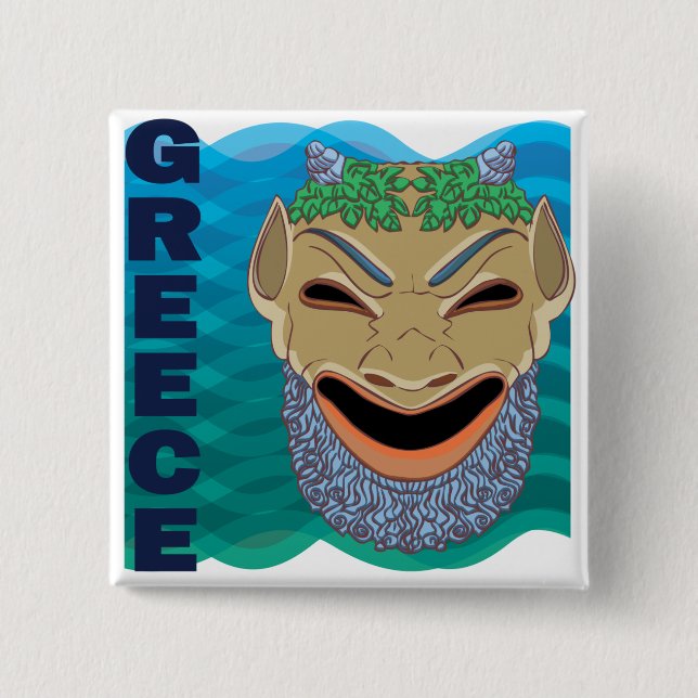 Greek theatre MASK Pinback Button (Front)