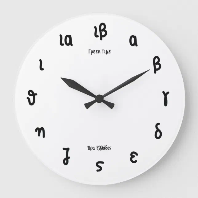 Greek Time Numbers Greek Time - Clock with Greek Numerals | Zazzle