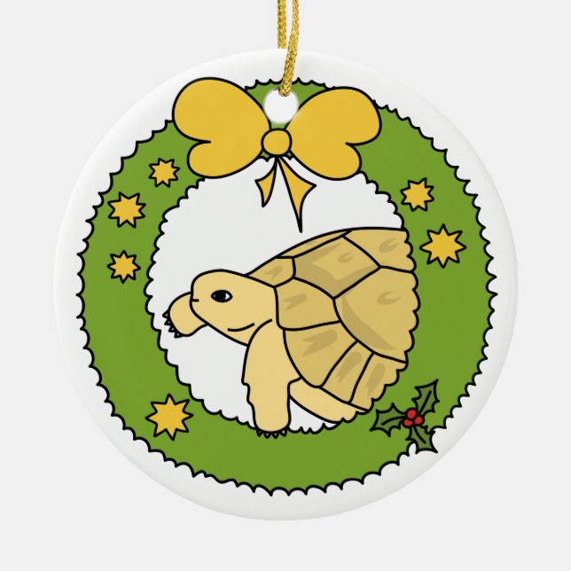 Greek Tortoise Christmas Ornament (wreath) (Front)