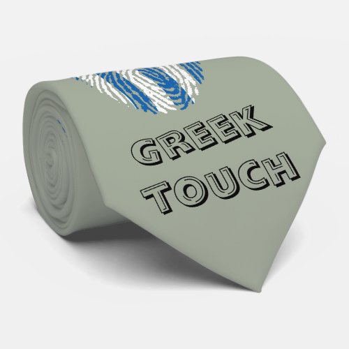 Greek touch fingerprint flag neck tie