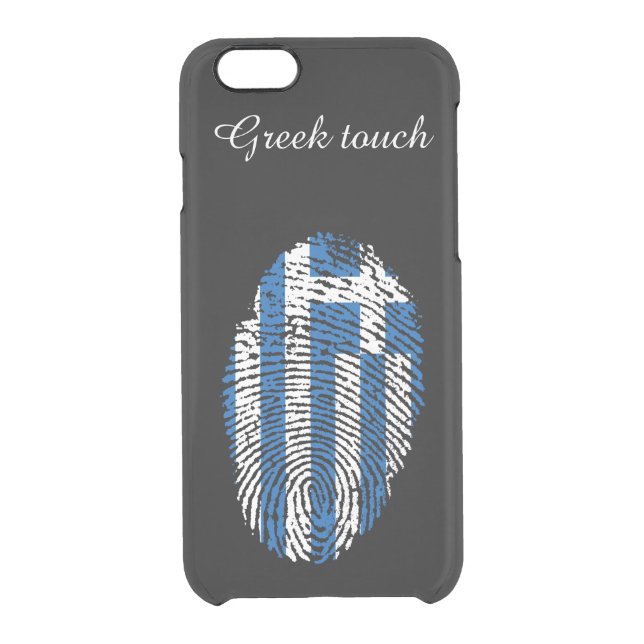 Greek touch fingerprint flag uncommon iPhone case (Back)
