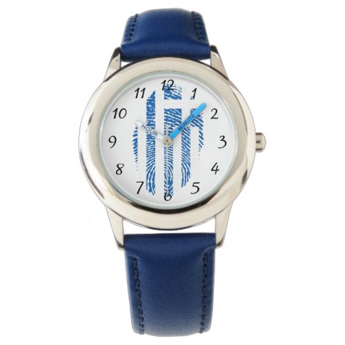 Greek touch fingerprint flag watch