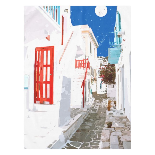 Greek Trip Down Memory Lane Tablecloth (Front)