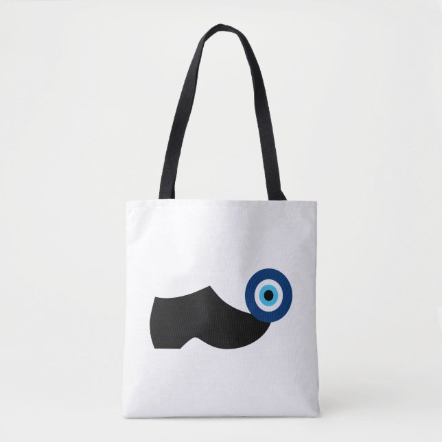 Greek Tsarouhi Tsolias Eye Nazar Blue Tote Bag (Front)