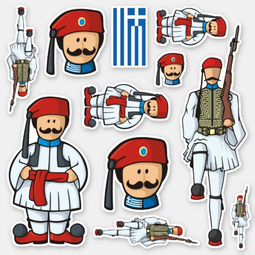 Greek Tsolias Sticker Set