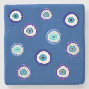Greek, Unique Design, Art, Evil Eye Stone Coaster