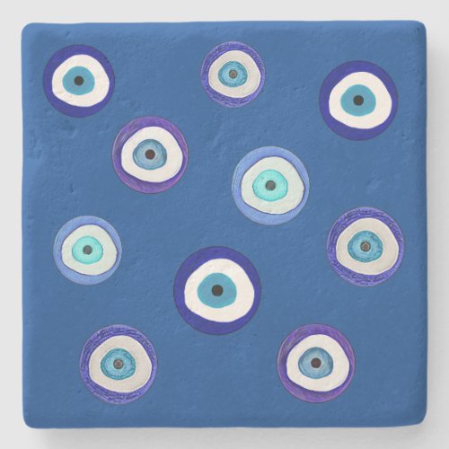 Greek Unique Design Art Evil Eye Stone Coaster