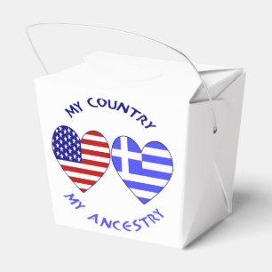Greek USA Hearts Country Ancestry Favor Boxes