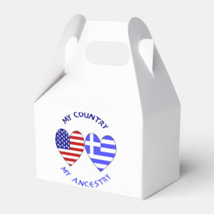 Greek USA Hearts Country Ancestry Favor Boxes