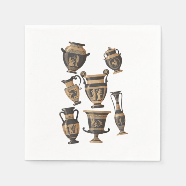 Greek Vases Pottery Ceramics Porcelain Hobby Gift Napkins (Front)