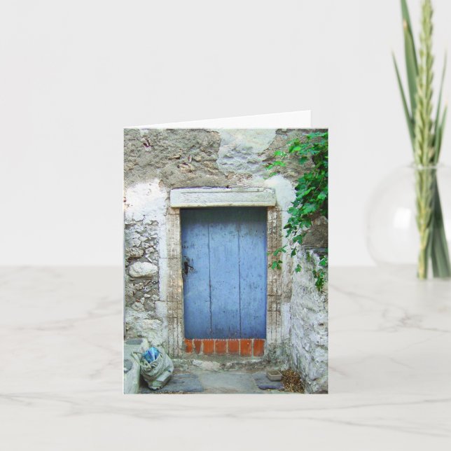 Greek Village Blue Door Card (Front)