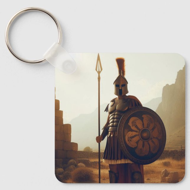 Greek  warrior 3  keychain (Front)
