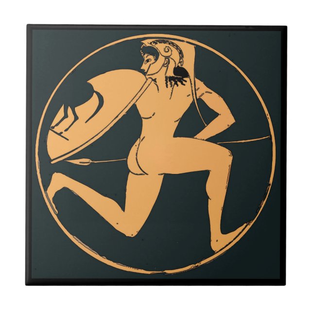 Greek Warrior Antique art Ceramic Tile (Front)
