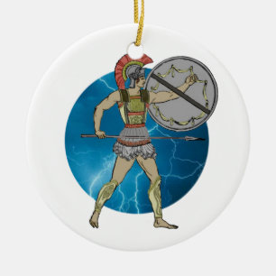 Greek Warrior Ceramic Ornament