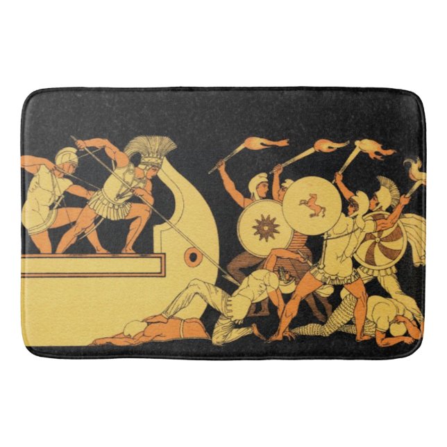 Greek Warriors Bathroom Mat (Front)