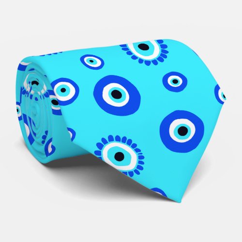 Greek Wedding Aqua Blue Eye Talisman Neck Tie