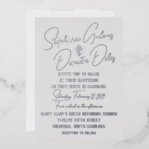 Greek Wedding Flat Foil Wedding Invitation Foil Invitation