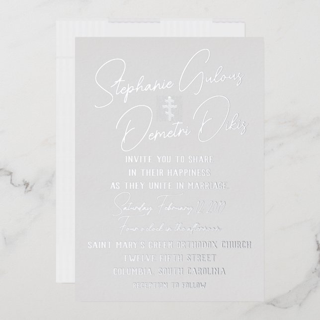 Greek Wedding Flat Foil Wedding Invitation Foil Invitation (Envelope)