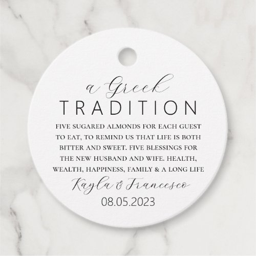 Greek Wedding Tradition Favor Tags