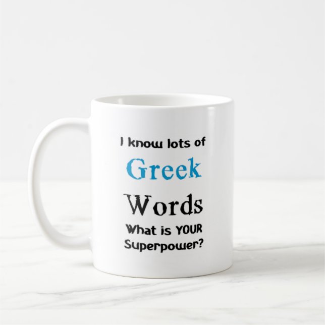 greek words coffee mug (Left)