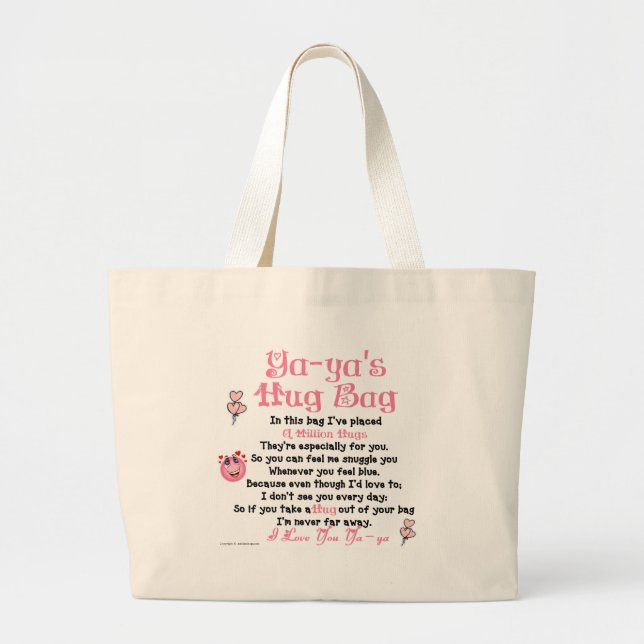 Greek  - Ya-ya -  Single Verse Large Tote Bag (Front)