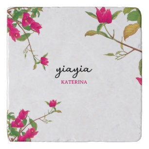 Greek Yiayia Greek Grandmother Bougainvillea Trivet