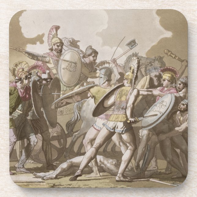 Greeks and Trojans Fight over the Body of Patroclu Coaster (Front)
