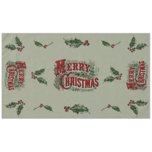 Green 1876 Merry Christmas Tablecloth