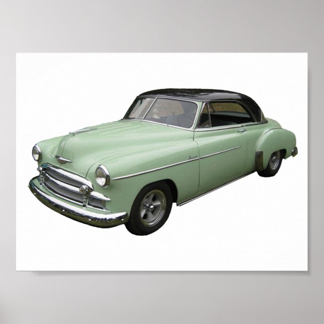 Green 1950 Chevrolet coupe poster. Poster (Front)