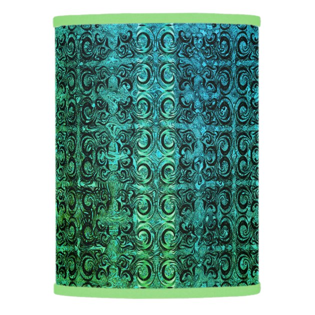 green pattern lamp shade