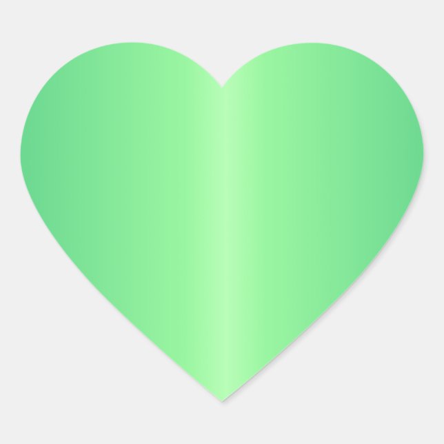 Green 1 - Mint Green and Shamrock Green Gradient Heart Sticker (Front)