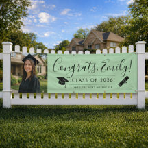 GREEN 2026 | Graduation Banner with Photo