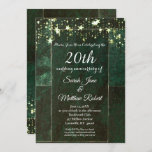 Green 20th Anniversary Invitation Card Design at Zazzle