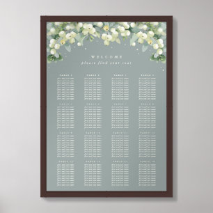 Green 20x28" 16 Tables of 10 Seating Chart Poster