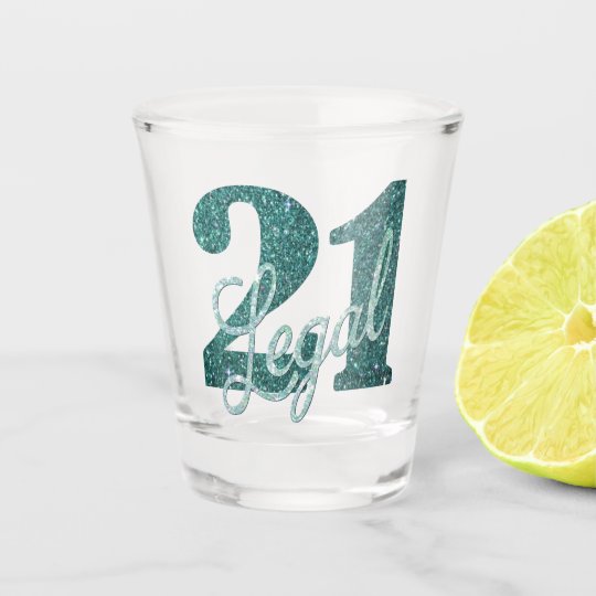 Green 21 And Legal Stylish 21st Birthday Shot Glass