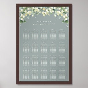 Green 24x36" 20 Tables of 10 Seating Chart Poster